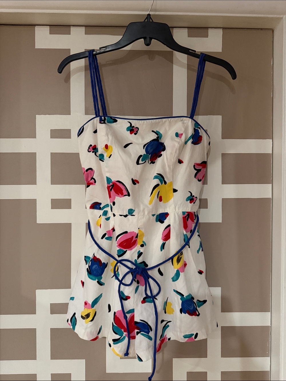 Vintage 1960s Floral Fitted Romper, Size Small/Extra Small